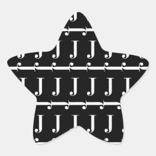 Anfangsbuchstaben J Stern-Aufkleber