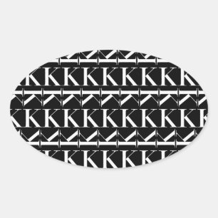 Anfangsbuchstaben K Ovaler Aufkleber