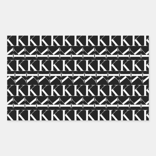 Anfangsbuchstaben K Rechteckiger Aufkleber (Vorderseite)