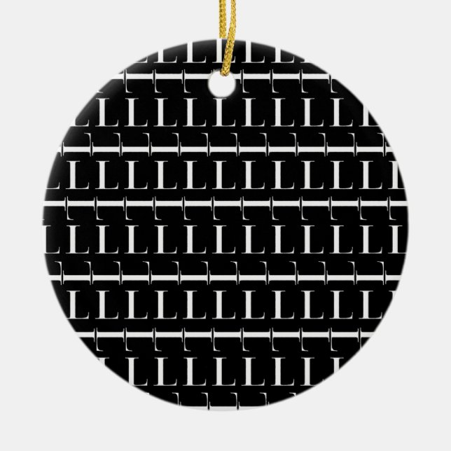 Anfangsbuchstaben L Keramik Ornament (Vorne)
