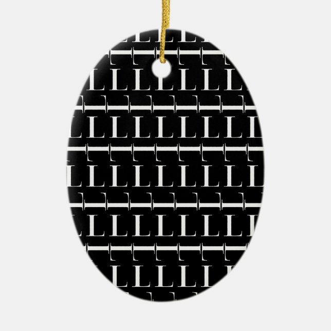Anfangsbuchstaben L Keramik Ornament (Vorne)