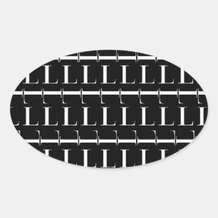 Anfangsbuchstaben L Ovaler Aufkleber