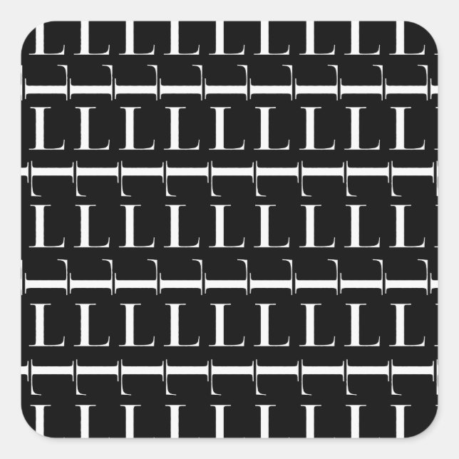 Anfangsbuchstaben L Quadratischer Aufkleber (Vorderseite)