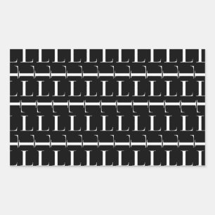 Anfangsbuchstaben L Rechteckiger Aufkleber