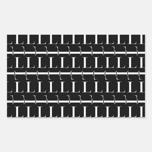 Anfangsbuchstaben L Rechteckiger Aufkleber (Vorderseite)