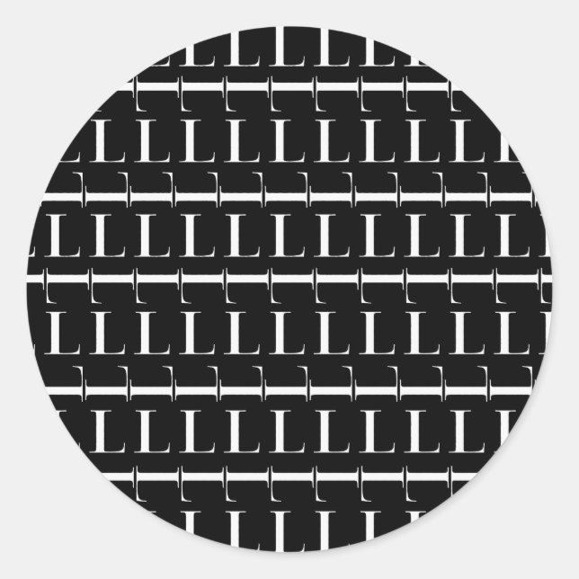 Anfangsbuchstaben L Runder Aufkleber (Vorderseite)