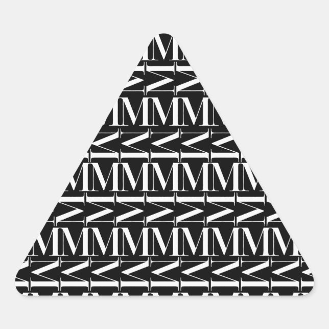 Anfangsbuchstaben M Dreieckiger Aufkleber (Vorderseite)