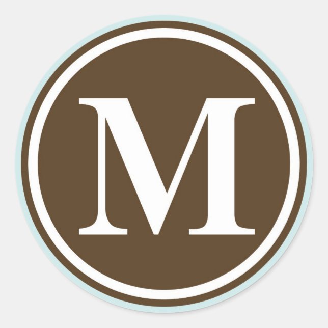 Anfangsbuchstaben M Monogramm Siegel Gastgeschenk Runder Aufkleber (Vorderseite)