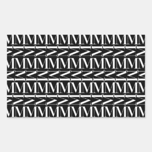 Anfangsbuchstaben M Rechteckiger Aufkleber