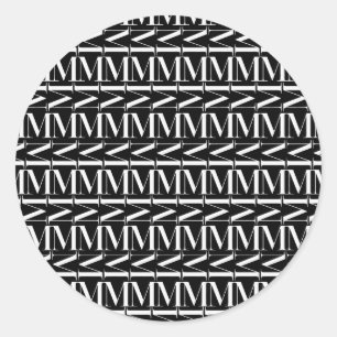 Anfangsbuchstaben M Runder Aufkleber