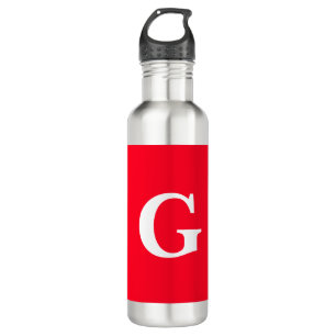 Anfangsbuchstaben Monogram Red White Schlicht Simp Edelstahlflasche