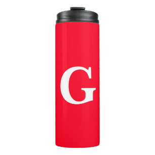 Anfangsbuchstaben Monogram Red White Schlicht Simp Thermosbecher
