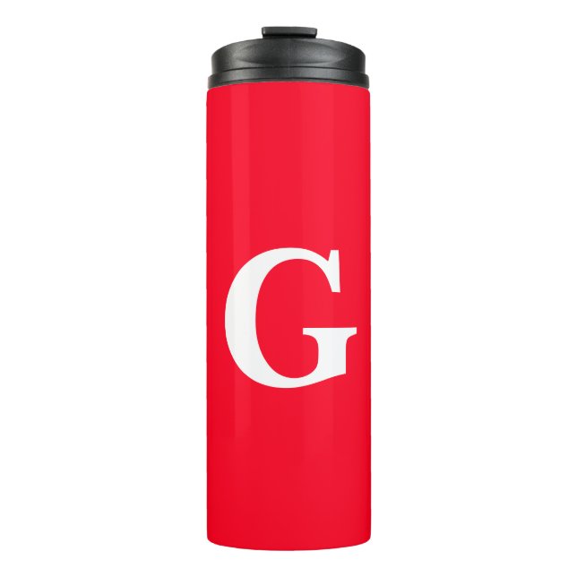 Anfangsbuchstaben Monogram Red White Schlicht Simp Thermosbecher (Vorderseite)
