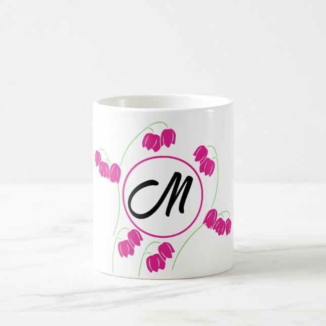 Anfangsbuchstaben Monogramm Floral Kaffeetasse (Mittel)