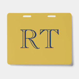 Anfangsbuchstaben Monogramm Gold & Blau Schlicht E Ausweis