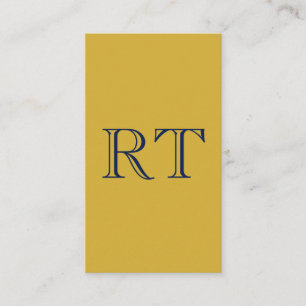 Anfangsbuchstaben Monogramm Gold & Blau Schlicht E Begleitkarte