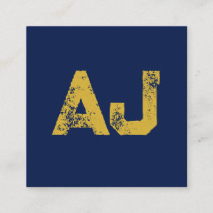 Anfangsbuchstaben Monogramm Gold & Blau Schlicht E Begleitkarte