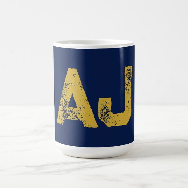 Anfangsbuchstaben Monogramm Gold & Blau Schlicht E Kaffeetasse (Mittel)