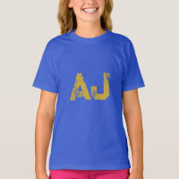 Anfangsbuchstaben Monogramm Gold & Blau Schlicht E