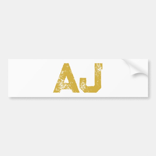 Anfangsbuchstaben Monogramm Gold Farbe Schlicht Ei Autoaufkleber (Vorne)