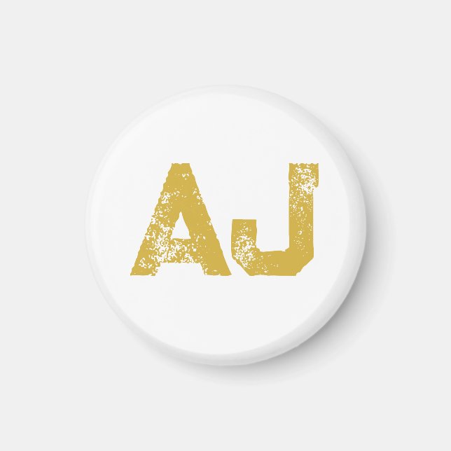 Anfangsbuchstaben Monogramm Gold Farbe Schlicht Ei Magnet (Vorne)