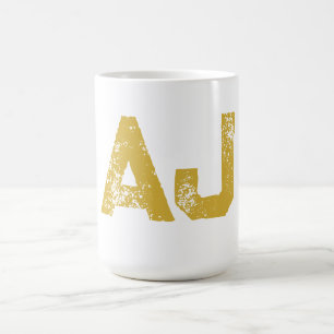 Anfangsbuchstaben Monogramm Goldfarbe Schlicht Ein Kaffeetasse
