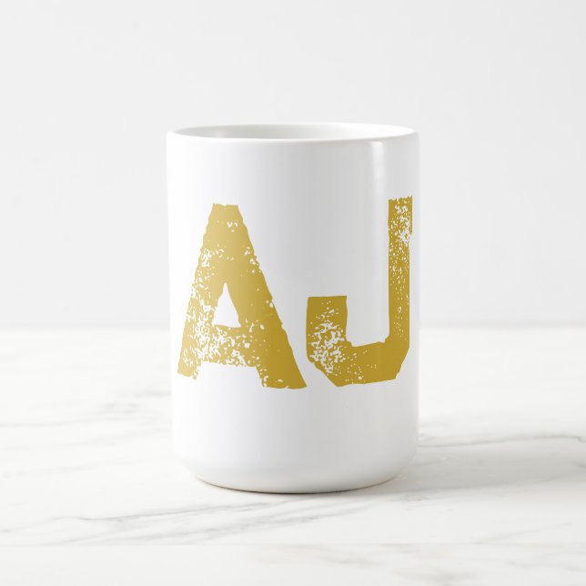 Anfangsbuchstaben Monogramm Goldfarbe Schlicht Ein Kaffeetasse (Mittel)