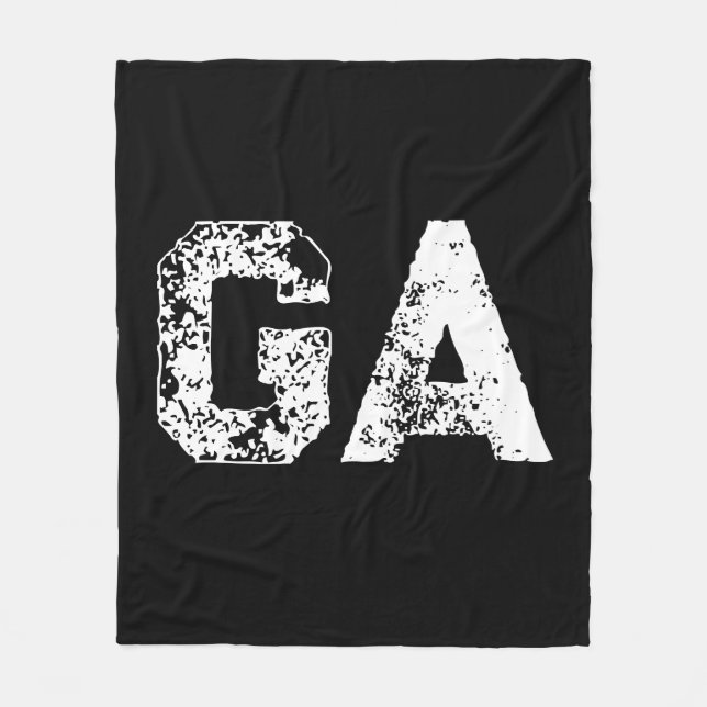 Anfangsbuchstaben Monogramm Schwarz Weiß Schlicht  Fleecedecke (Vorderseite)