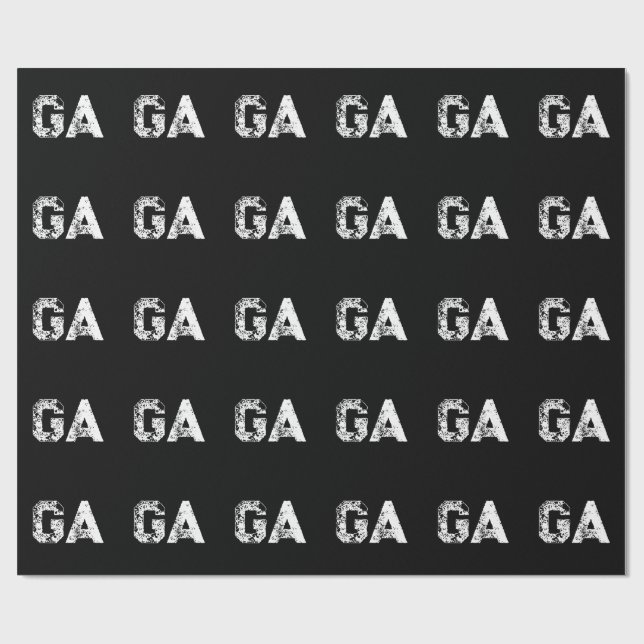 Anfangsbuchstaben Monogramm Schwarz Weiß Schlicht  Geschenkpapier (Flach)