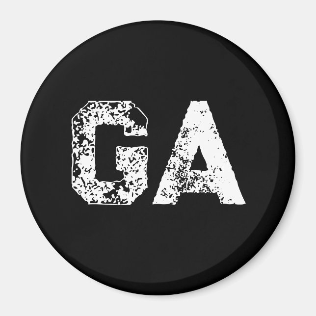 Anfangsbuchstaben Monogramm Schwarz Weiß Schlicht  Magnet (Vorne)