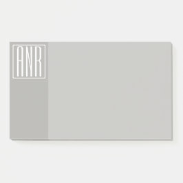 Anfangsbuchstaben Monogramm | Weiß auf Hellgrau Post-it Klebezettel