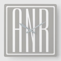 Anfangsbuchstaben Monogramm | Weiß auf Hellgrau