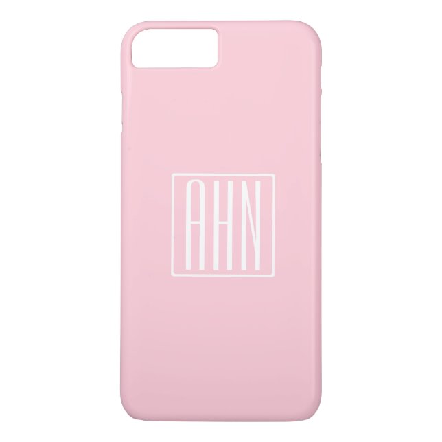 Anfangsbuchstaben Monogramm | Weiß auf Hellrosa Case-Mate iPhone Hülle (Rückseite)