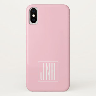 Anfangsbuchstaben Monogramm Weiß auf Hellrosa Case-Mate iPhone Hülle