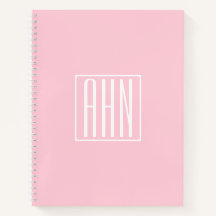 Anfangsbuchstaben Monogramm | Weiß auf Hellrosa