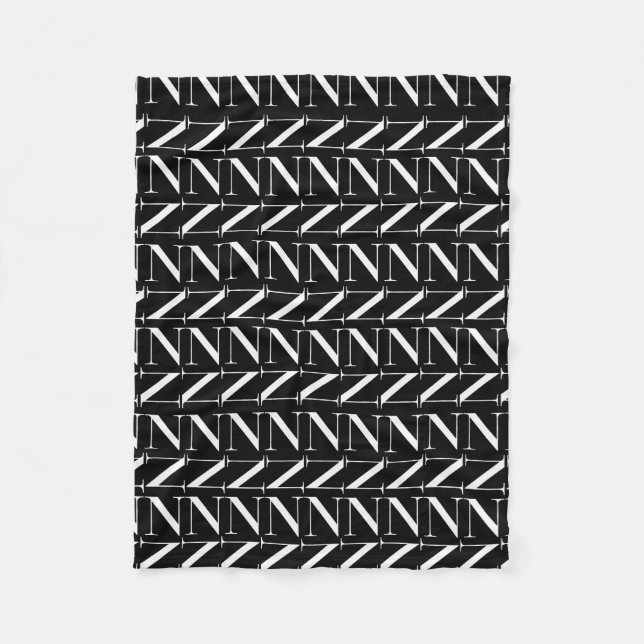 Anfangsbuchstaben N Fleecedecke (Vorderseite)