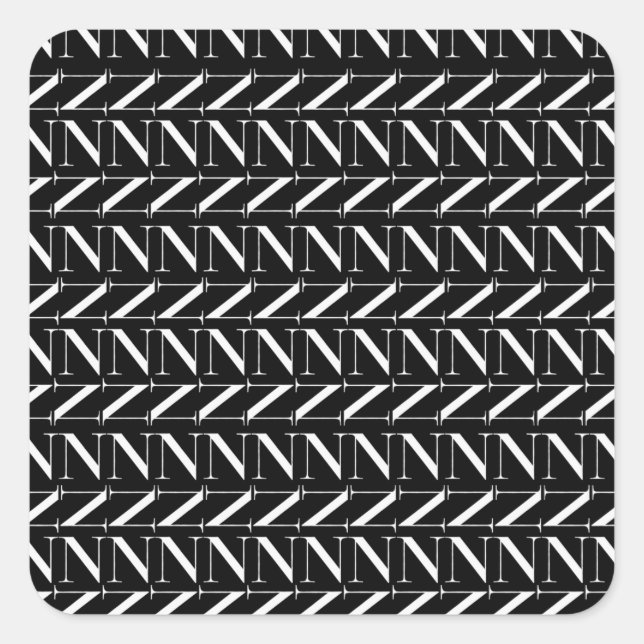 Anfangsbuchstaben N Quadratischer Aufkleber (Vorderseite)
