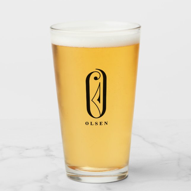 Anfangsbuchstaben O mit Nachname Glas (Vorne (Gefüllt))