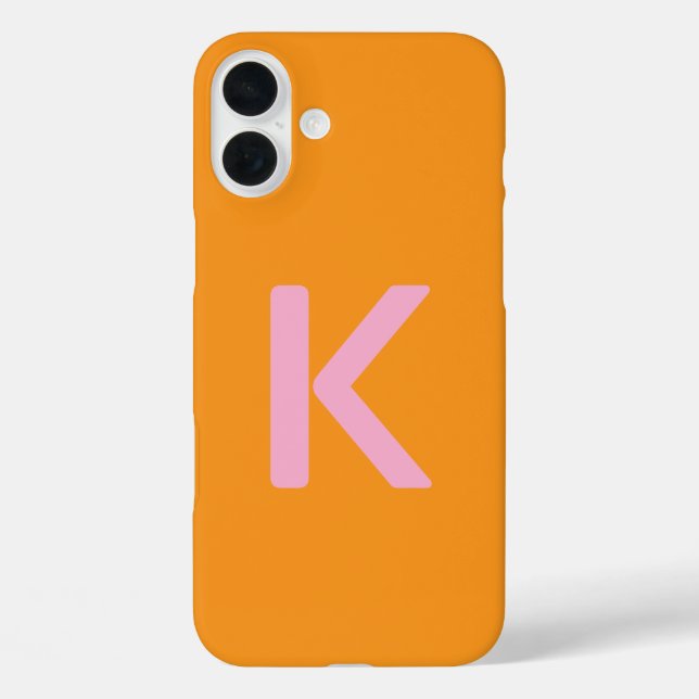 Anfangsbuchstaben Orange rosa Farbe Case-Mate iPhone Hülle (Rückseite)