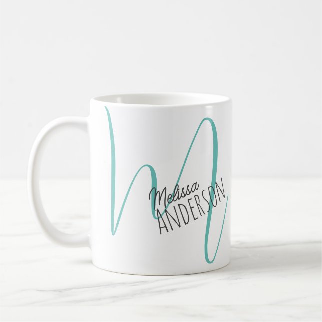 Anfangsbuchstaben Personalisiert Kaffeetasse (Links)