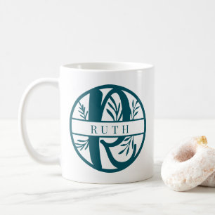 Anfangsbuchstaben R   Aquamarine Split Monogramm Kaffeetasse