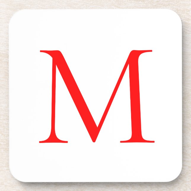 Anfangsbuchstaben rot mit Monogramm beruflich Getränkeuntersetzer (Vorderseite)