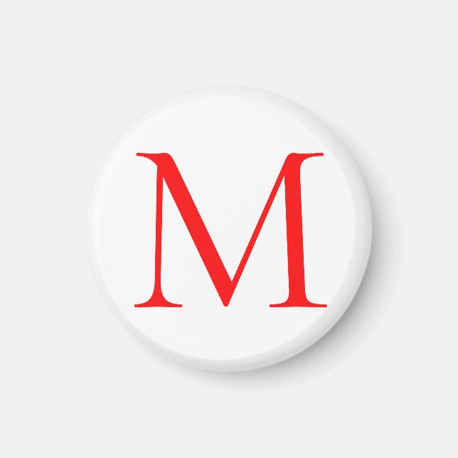 Anfangsbuchstaben rot mit Monogramm beruflich Magnet (Vorne)