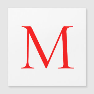 Anfangsbuchstaben rot mit Monogramm beruflich Magnetkarte