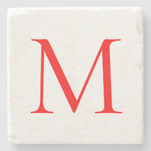 Anfangsbuchstaben rot mit Monogramm beruflich Steinuntersetzer