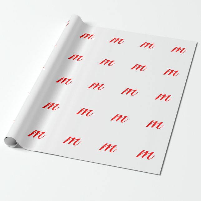 Anfangsbuchstaben rot Monogramm beruflich modern Geschenkpapier (Ungerollt)