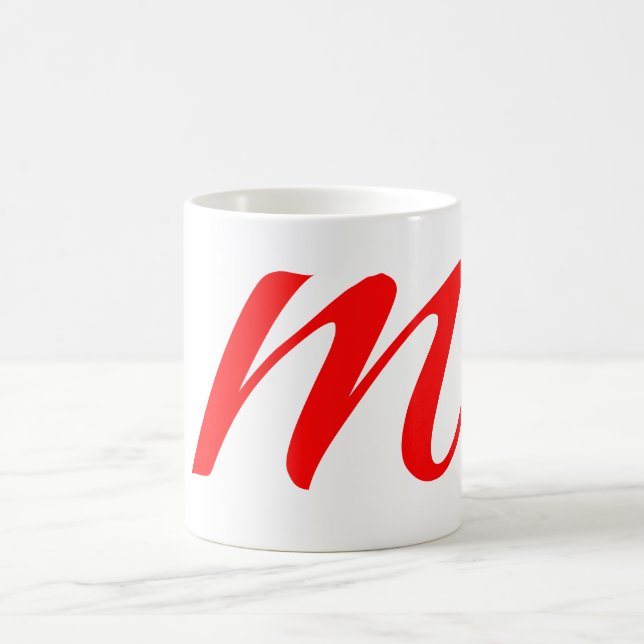 Anfangsbuchstaben rot Monogramm beruflich modern Kaffeetasse (Mittel)
