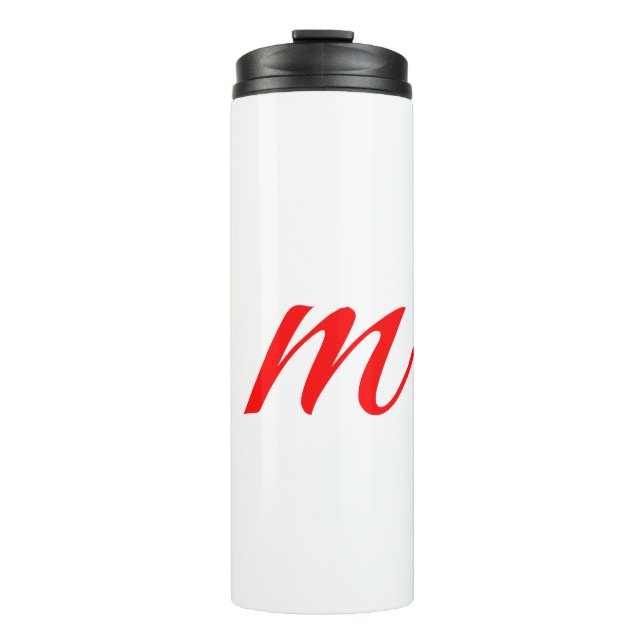 Anfangsbuchstaben rot Monogramm beruflich modern Thermosbecher (Vorderseite)