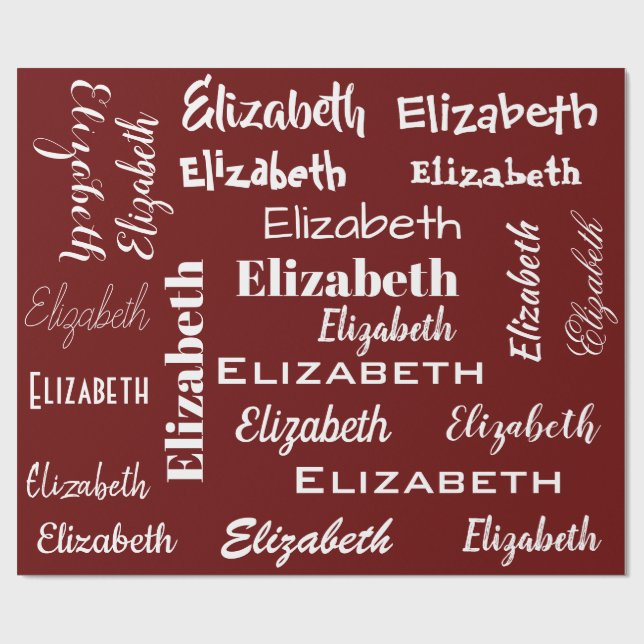 Anfangsbuchstaben Rotes Personalisiertes Geschenk Geschenkpapier (Flach)