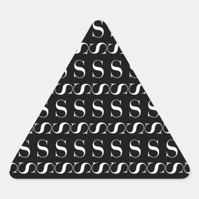 Anfangsbuchstaben S Dreieckiger Aufkleber (Vorderseite)